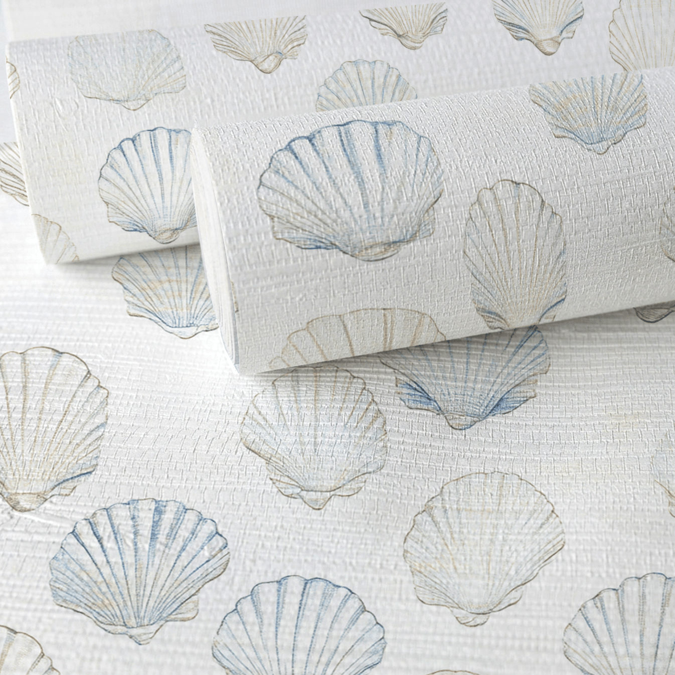 Sally's Sea Shells Faux Grasscloth Wallpaper - Lemon Park