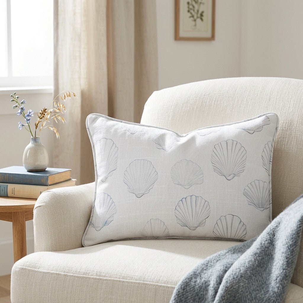 Sally's Sea Shells Throw Pillow - Lemon Park