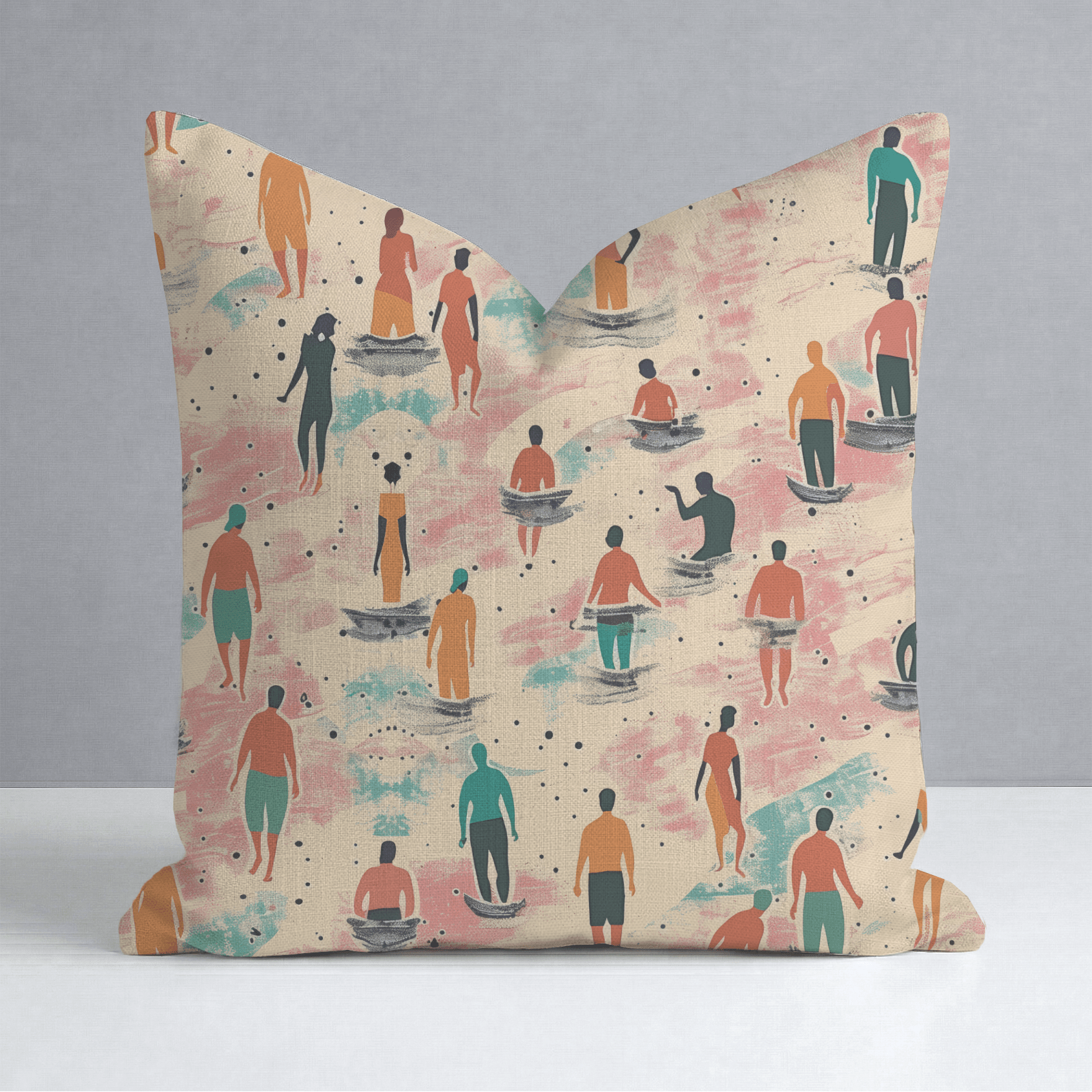 Sandy Shores Gathering Throw Pillow - Lemon Park