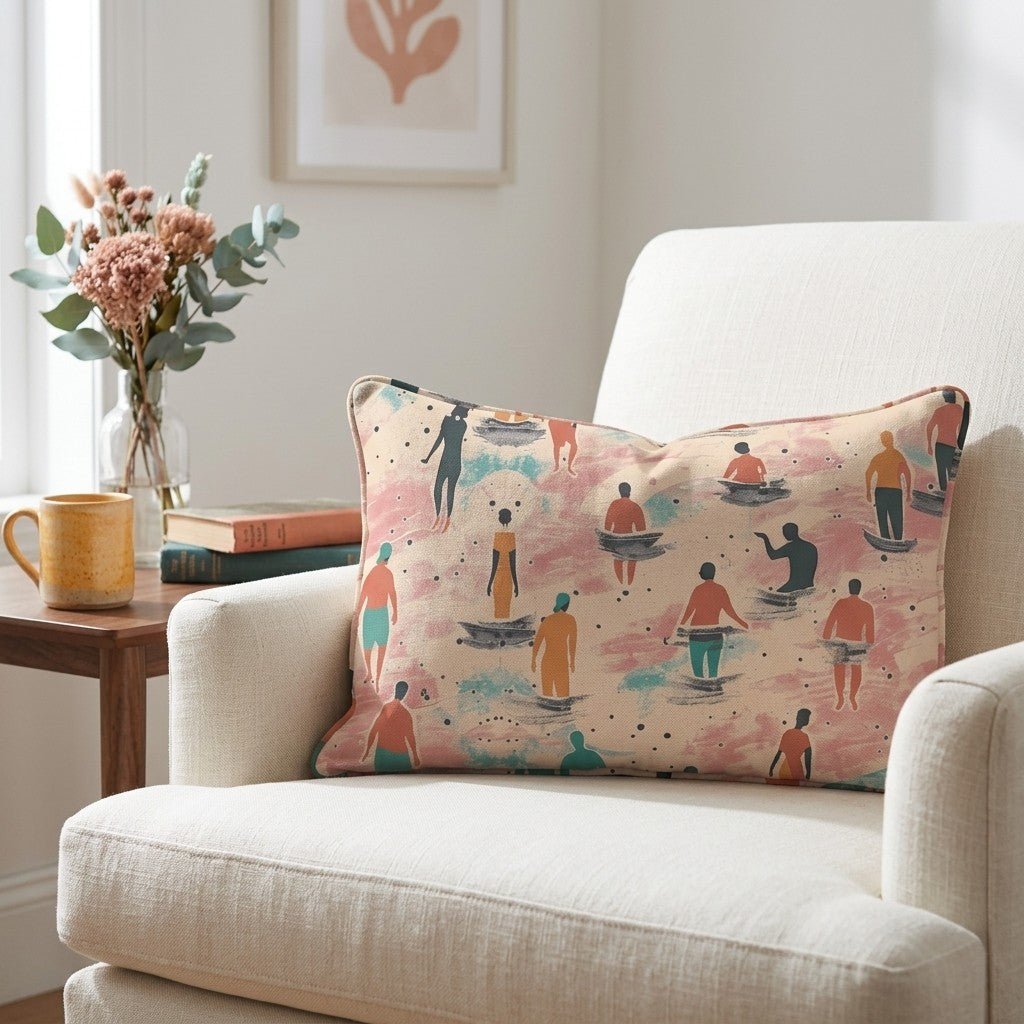 Sandy Shores Gathering Throw Pillow - Lemon Park