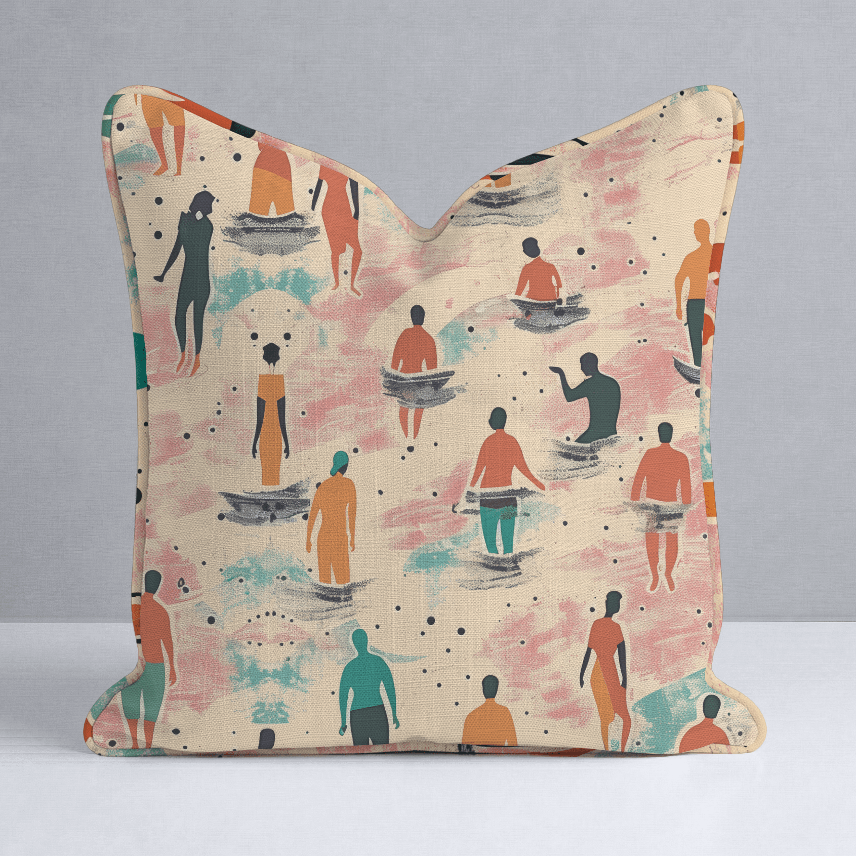 Sandy Shores Gathering Throw Pillow - Lemon Park