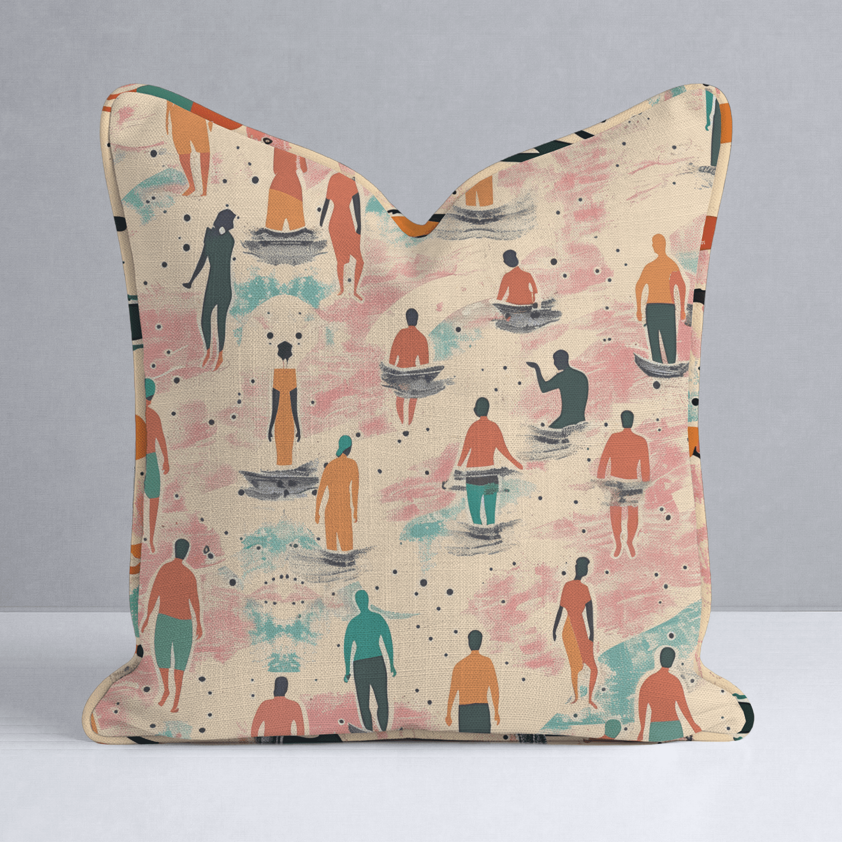Sandy Shores Gathering Throw Pillow - Lemon Park