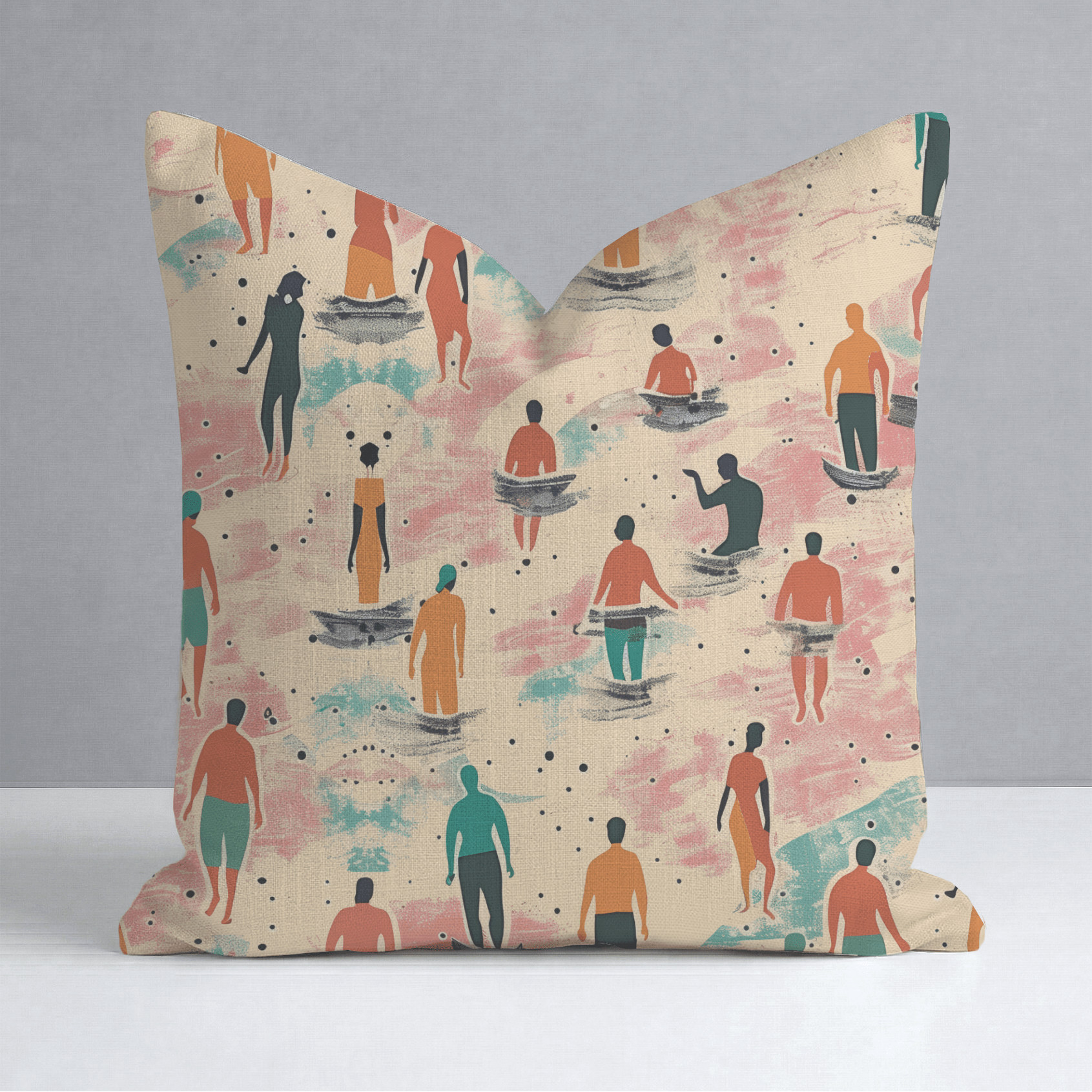 Sandy Shores Gathering Throw Pillow - Lemon Park