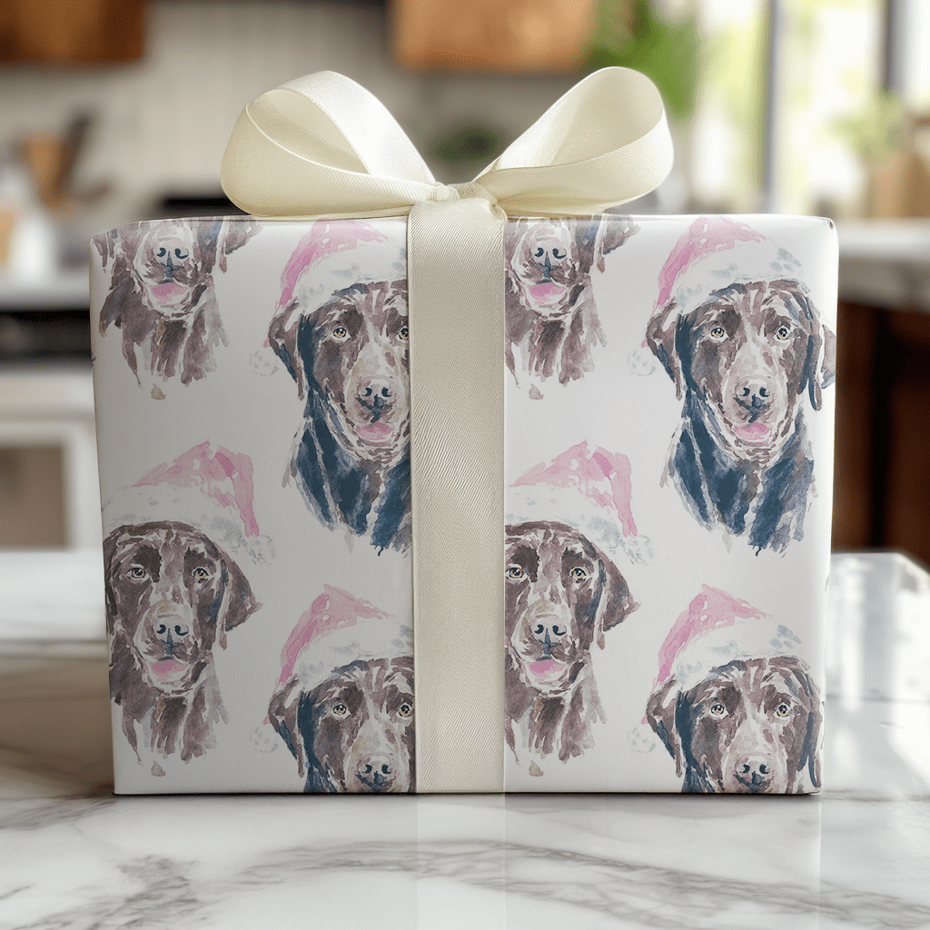 Santa Lab Paws - Wrapping Paper - Lemon Park