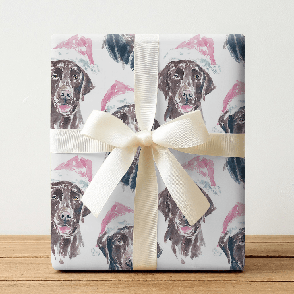 Santa Lab Paws - Wrapping Paper - Lemon Park