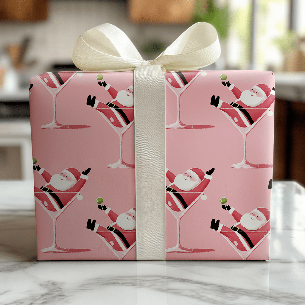 Santa - tini - Wrapping Paper - Lemon Park