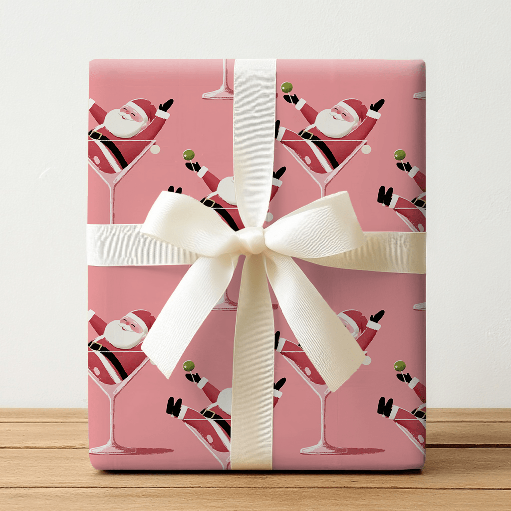 Santa - tini - Wrapping Paper - Lemon Park