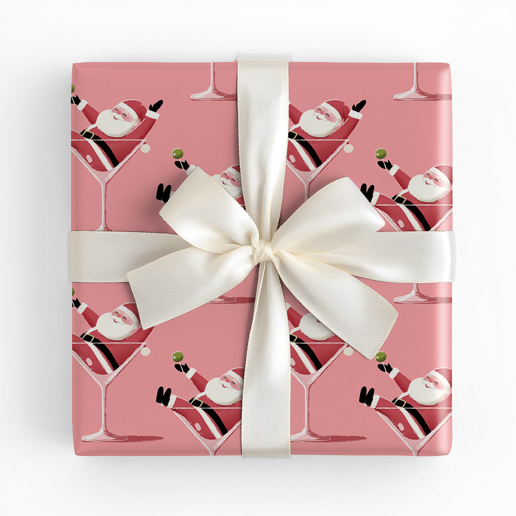 Santa - tini - Wrapping Paper - Lemon Park