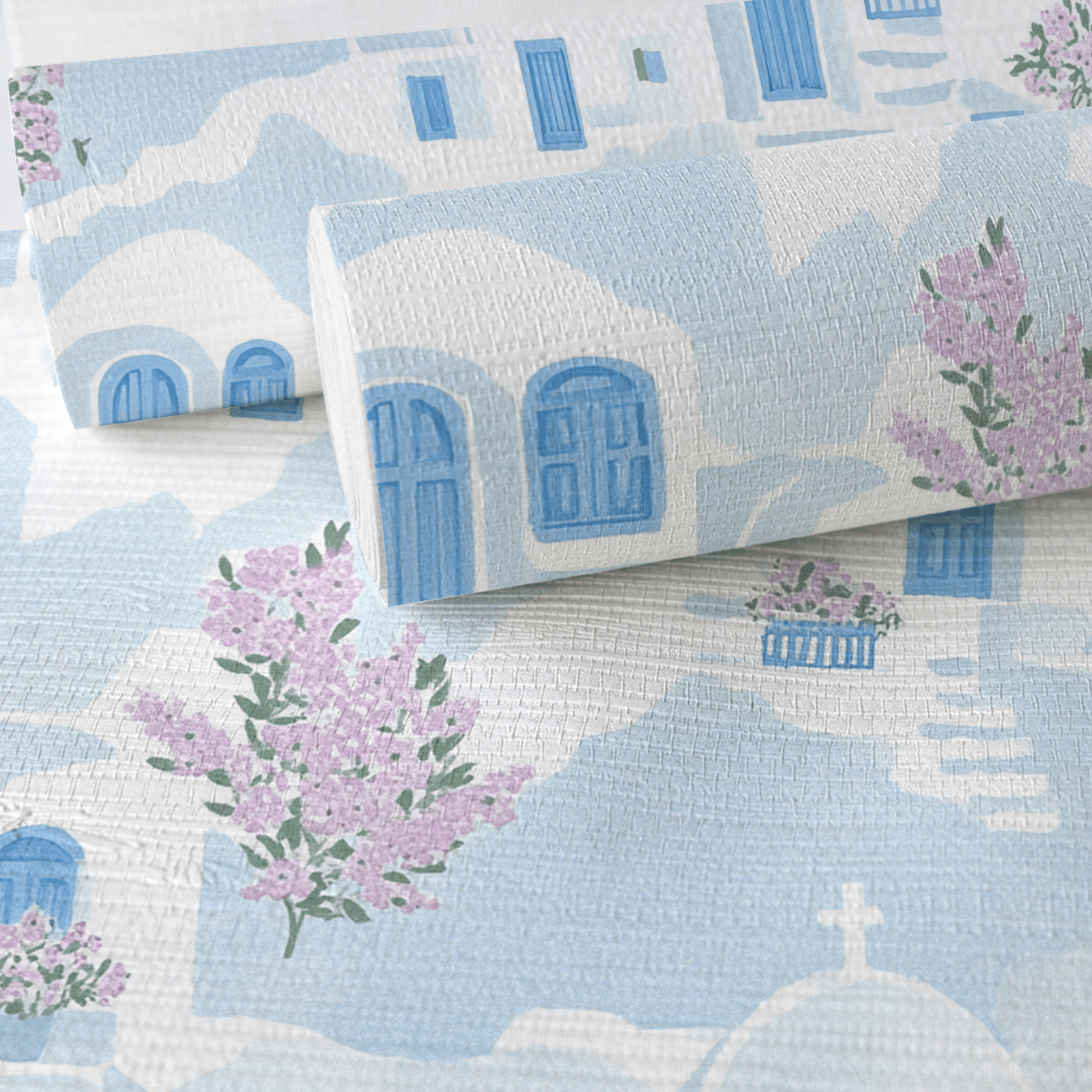 Santorini Sunset Faux Grasscloth Wallpaper - Lemon Park