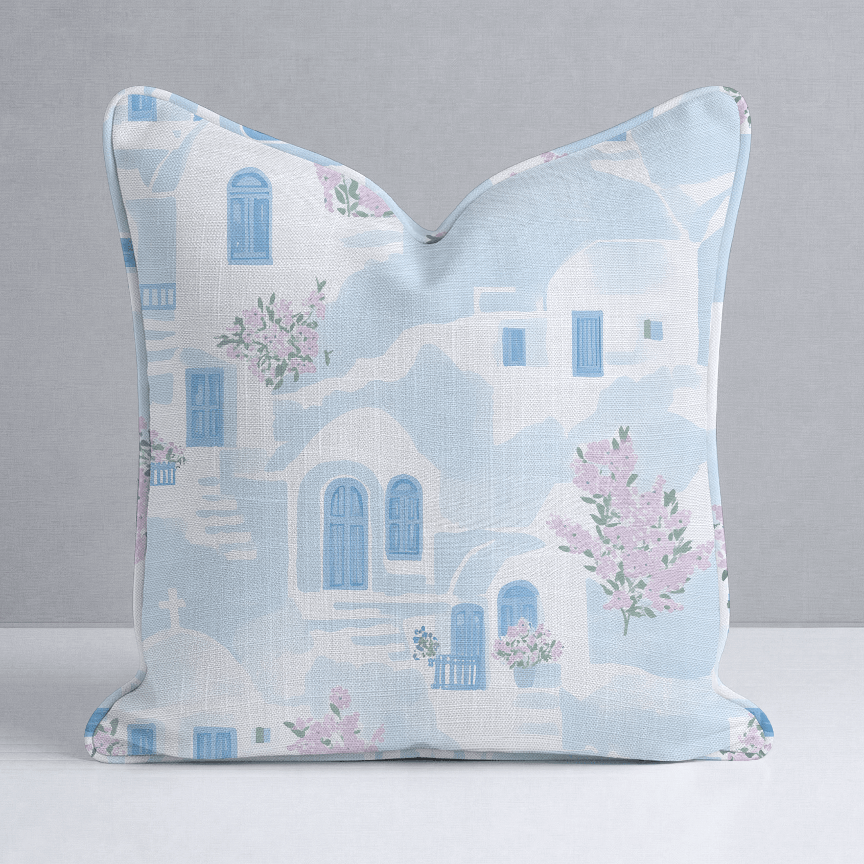 Santorini Sunset Throw Pillow - Lemon Park