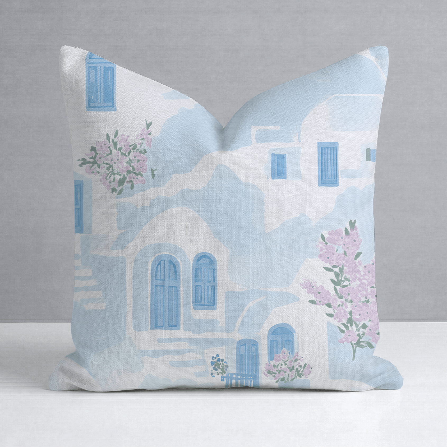 Santorini Sunset Throw Pillow - Lemon Park