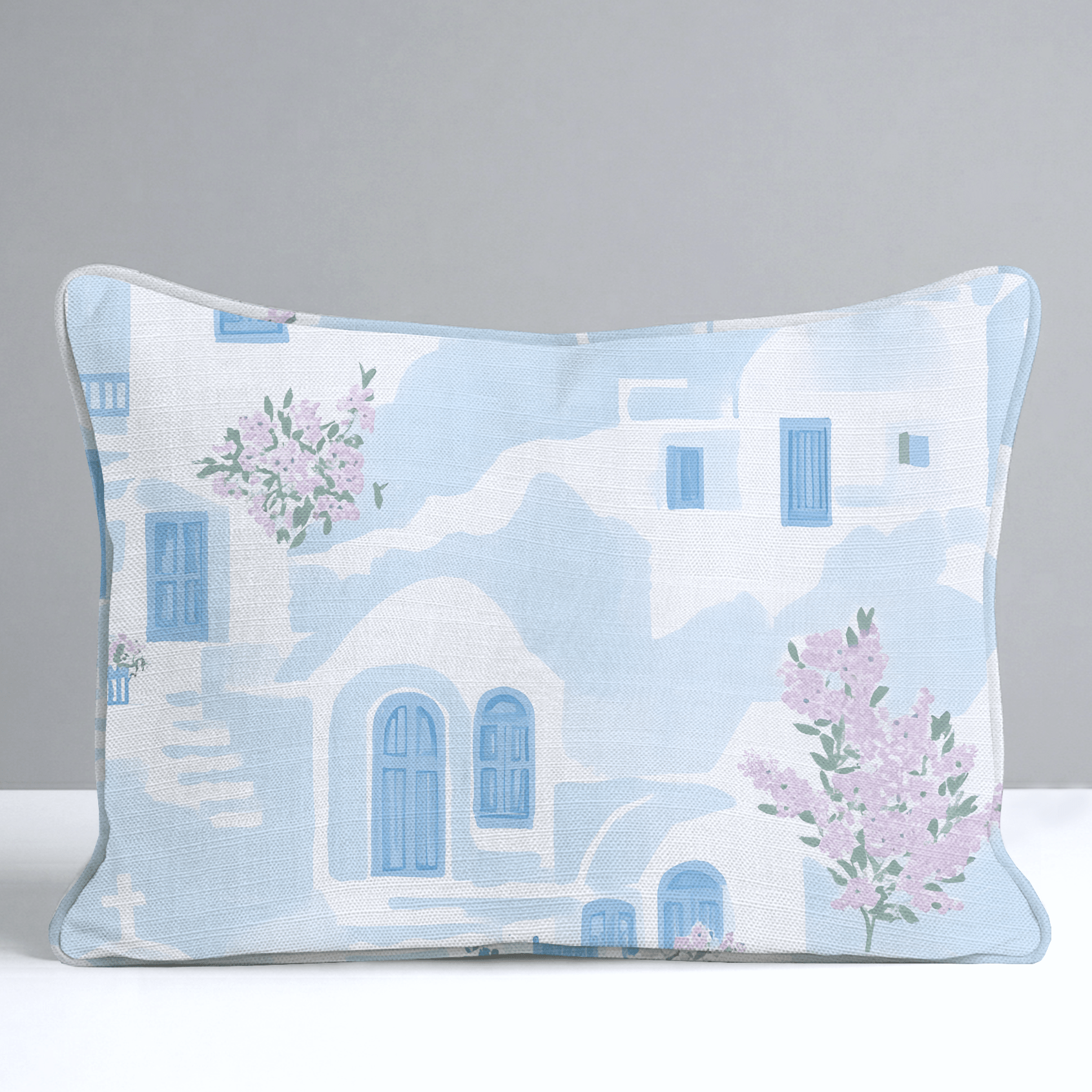 Santorini Sunset Throw Pillow - Lemon Park