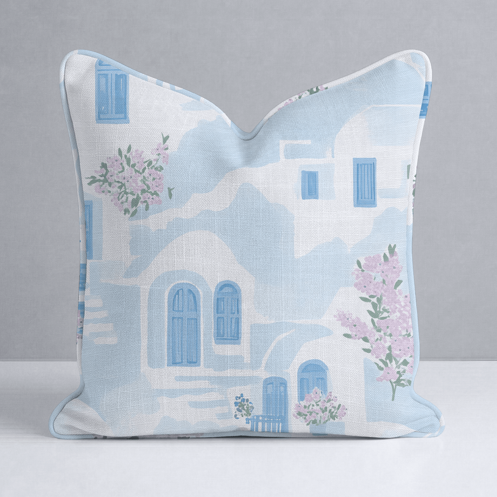 Santorini Sunset Throw Pillow - Lemon Park