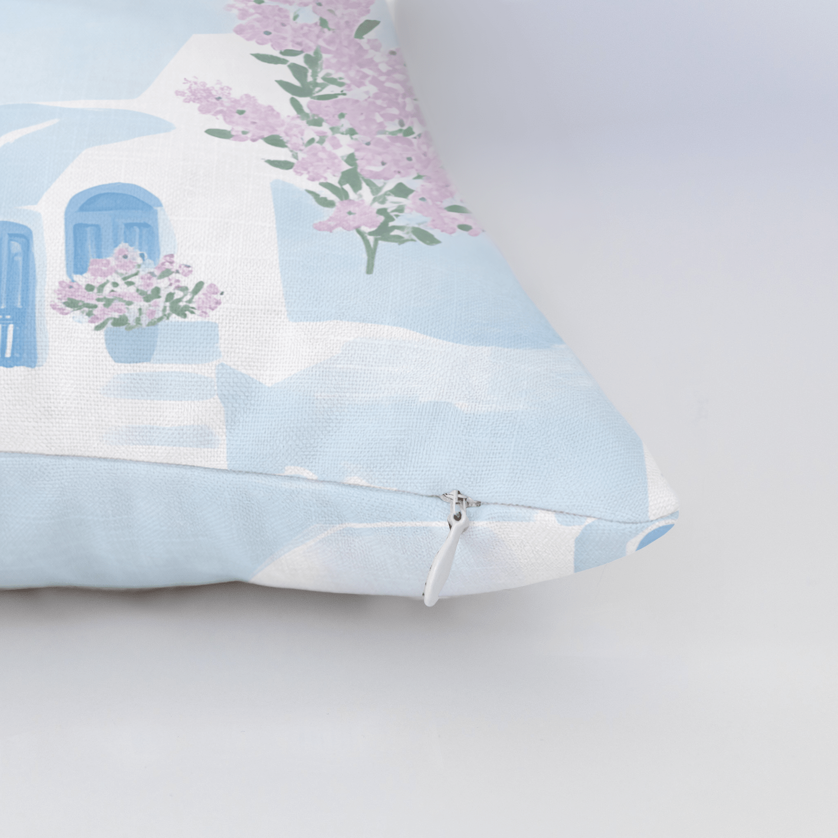 Santorini Sunset Throw Pillow - Lemon Park