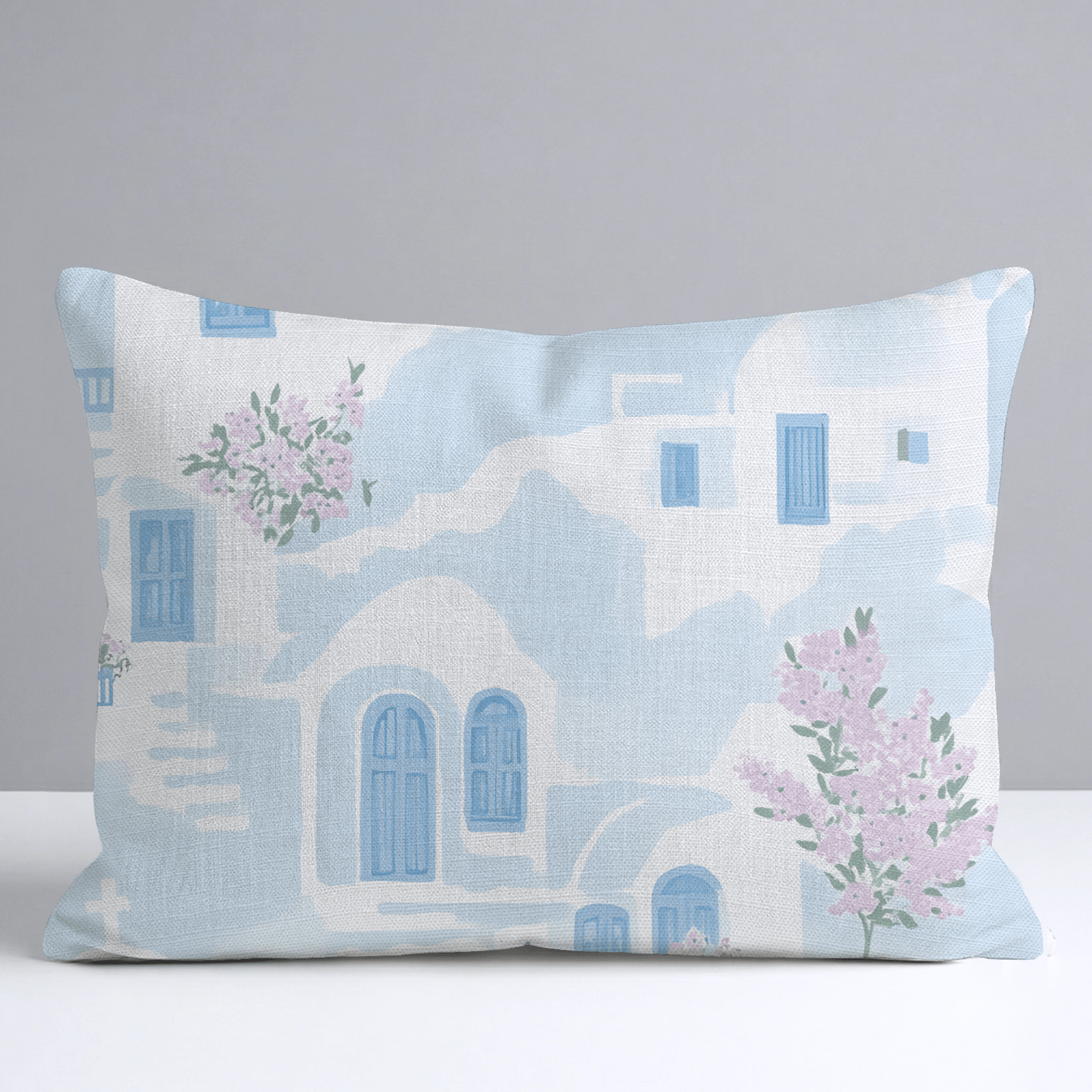 Santorini Sunset Throw Pillow - Lemon Park