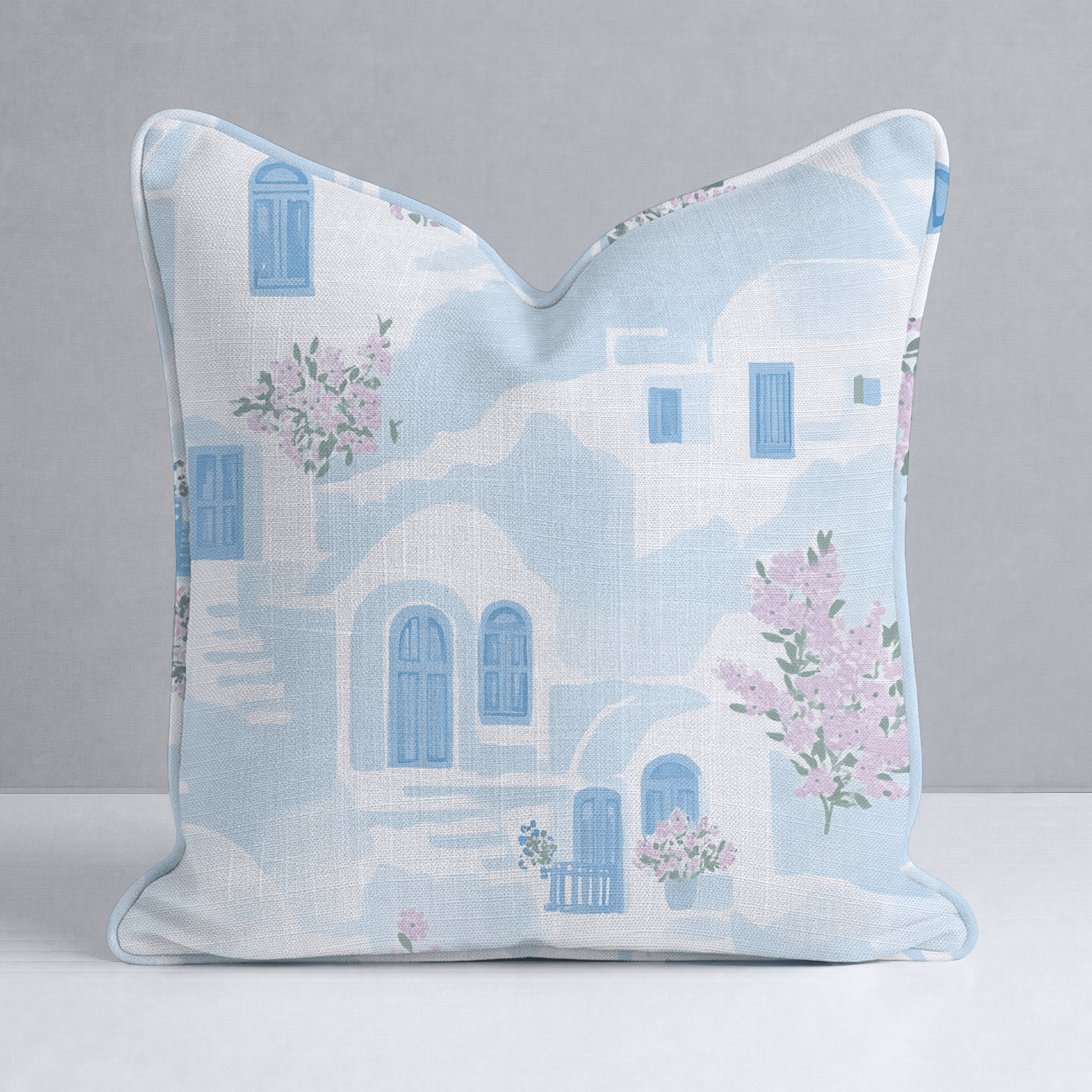 Santorini Sunset Throw Pillow - Lemon Park