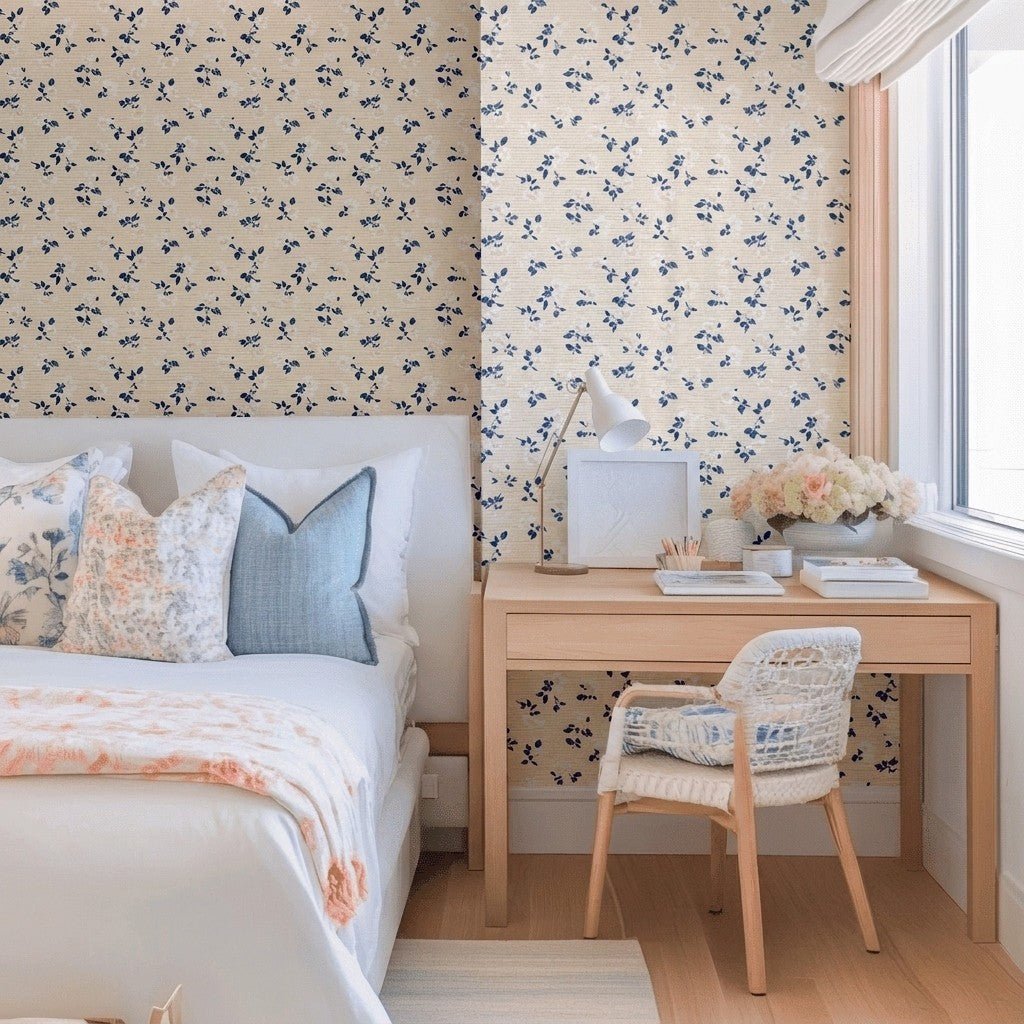 Sarah Clarie Faux Grasscloth Wallpaper - Lemon Park