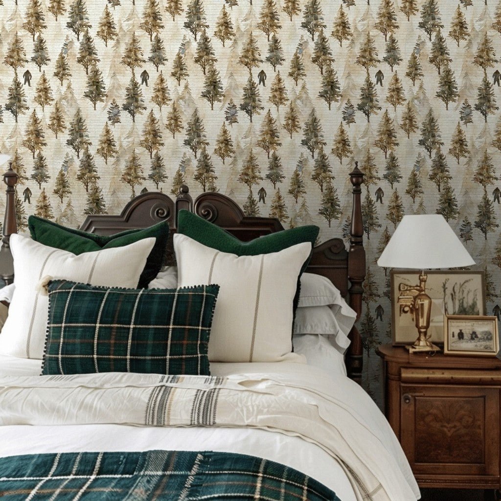 Sasquatch Sanctuary Faux Grasscloth Wallpaper - Lemon Park