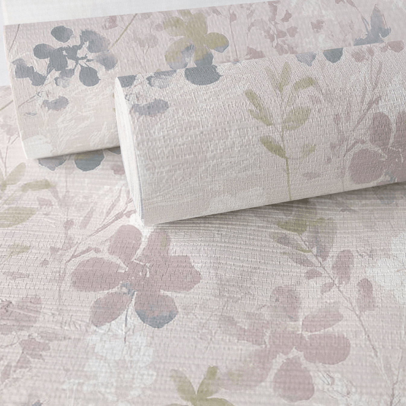 Satin Mauve Faux Grasscloth Wallpaper - Lemon Park