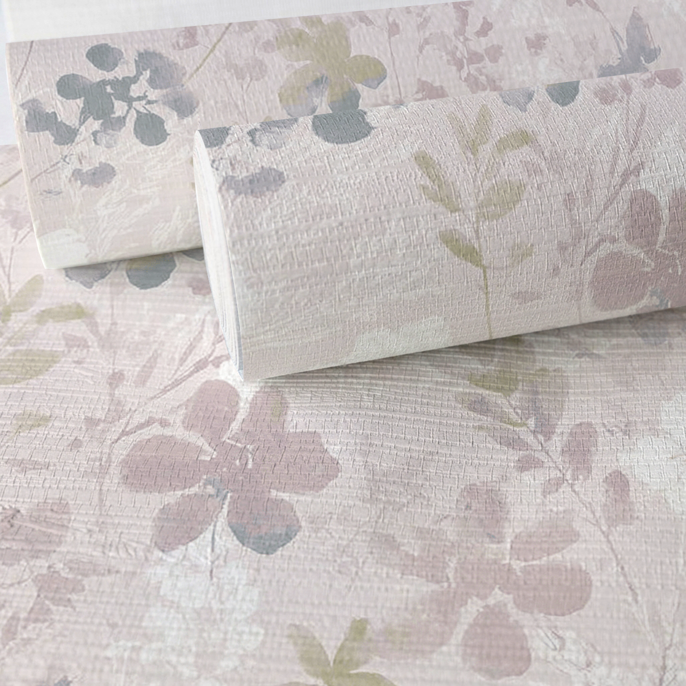 Satin Mauve Faux Grasscloth Wallpaper
