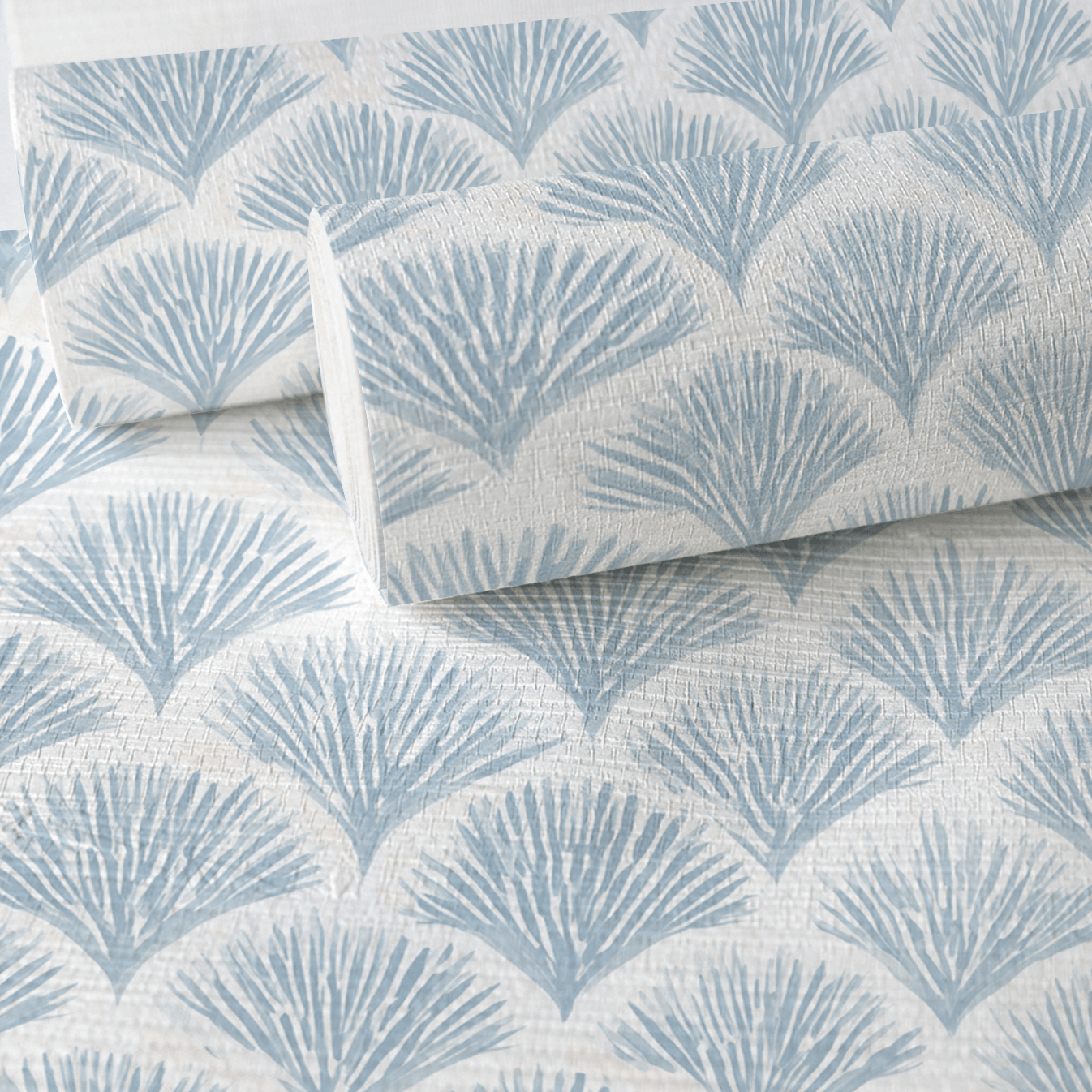 Scalloped Sky Faux Grasscloth Wallpaper - Lemon Park