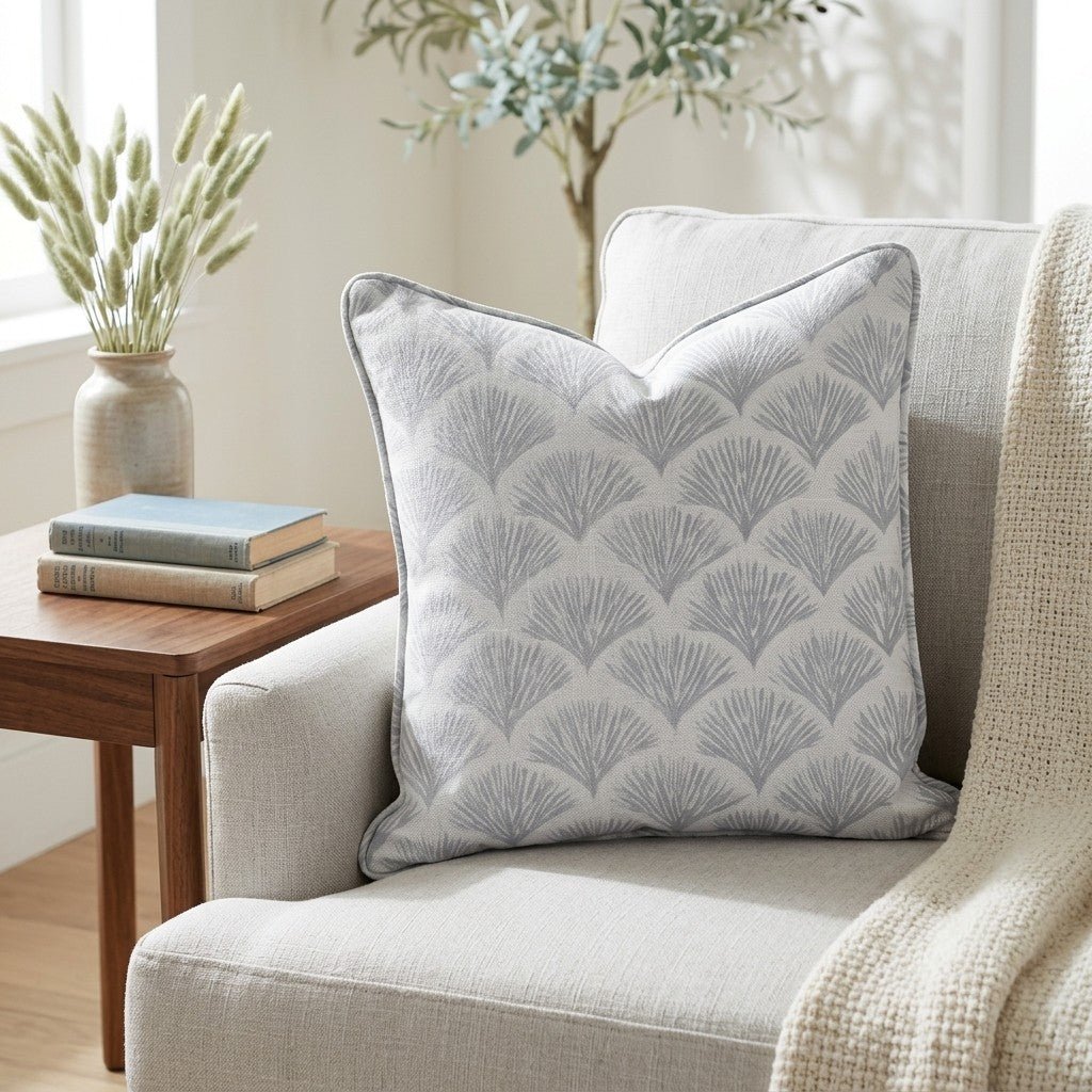 Scalloped Sky Throw Pillow - Lemon Park