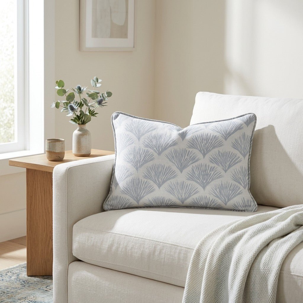 Scalloped Sky Throw Pillow - Lemon Park