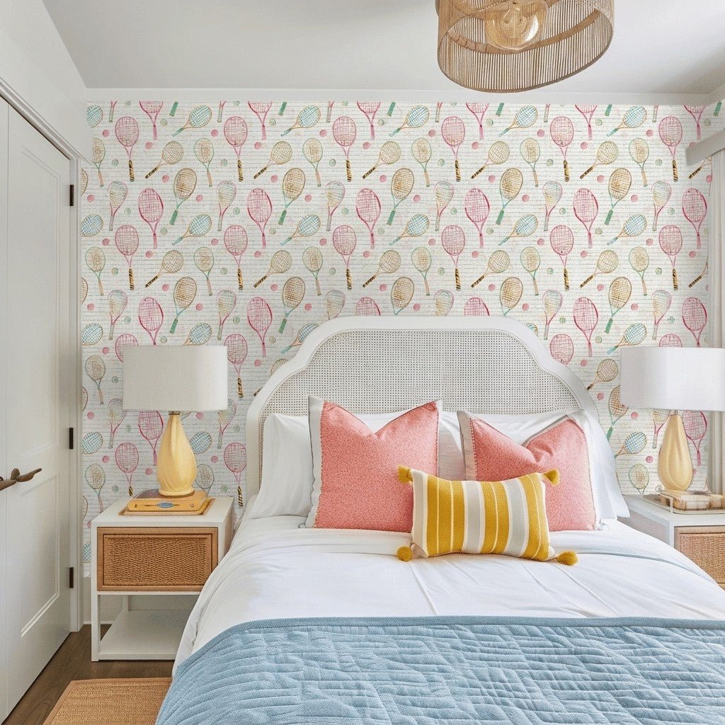 Scarlett Faux Grasscloth Wallpaper - Lemon Park