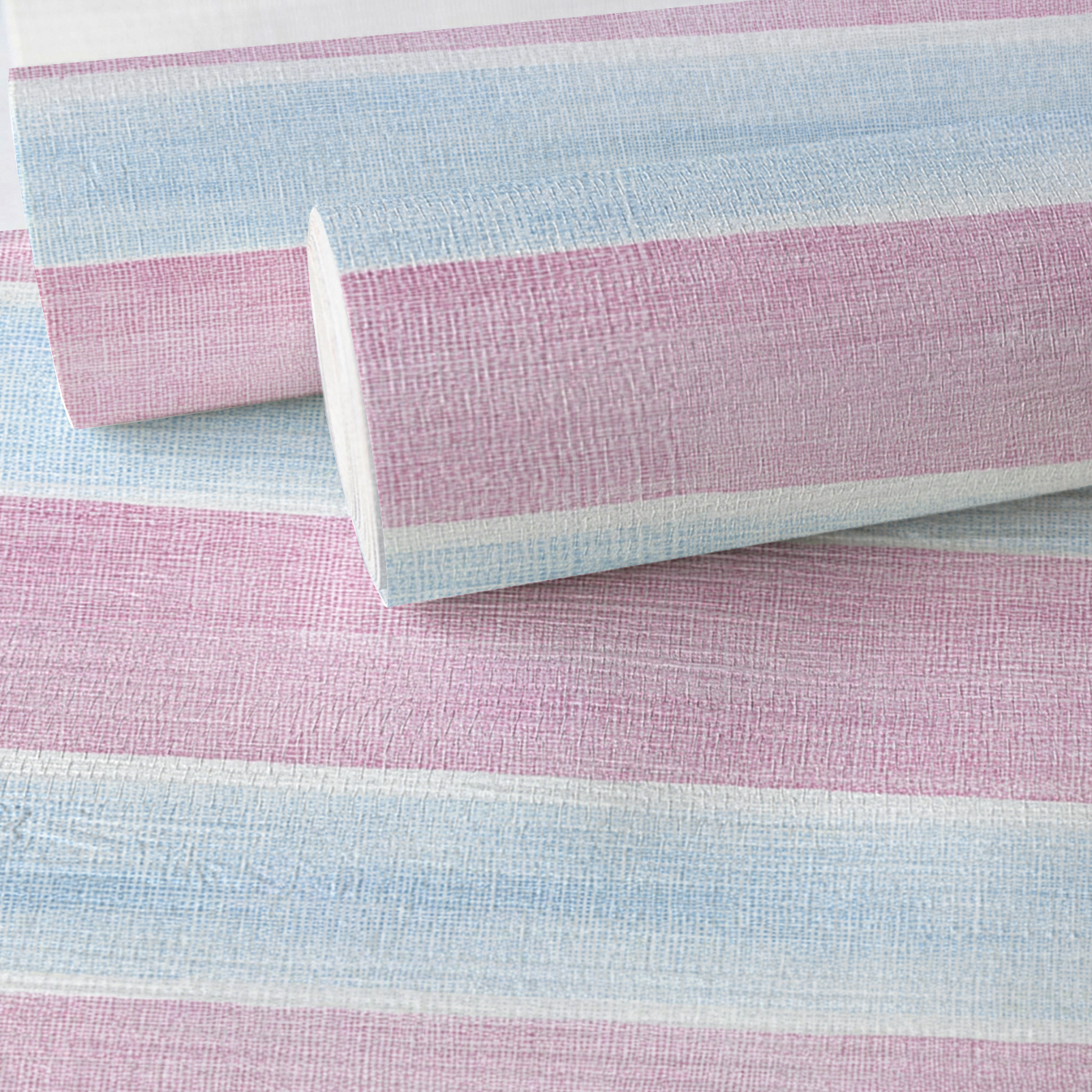 School Stripes Faux Grasscloth Wallpaper