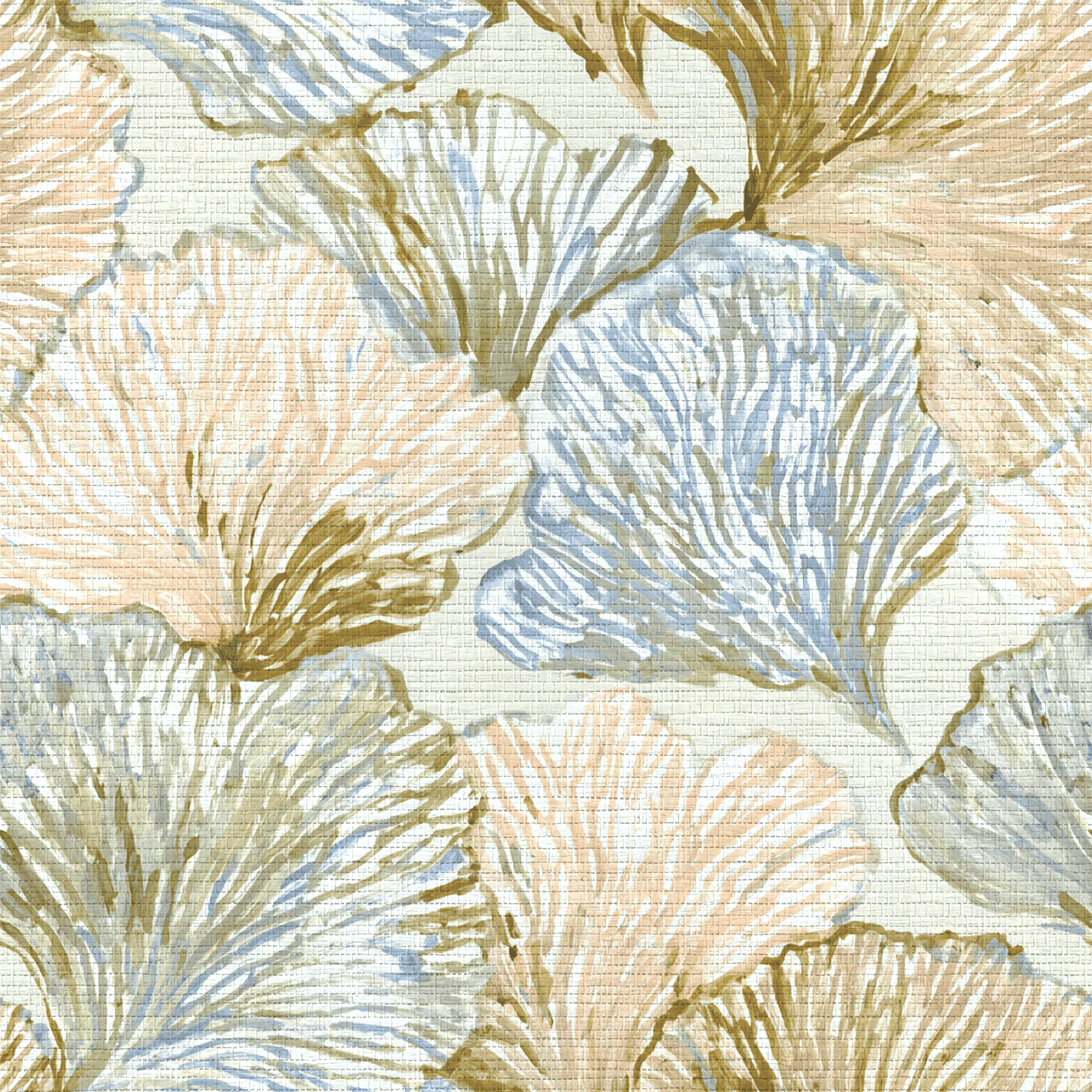 Sea Fan Faux Grasscloth Wallpaper - Lemon Park