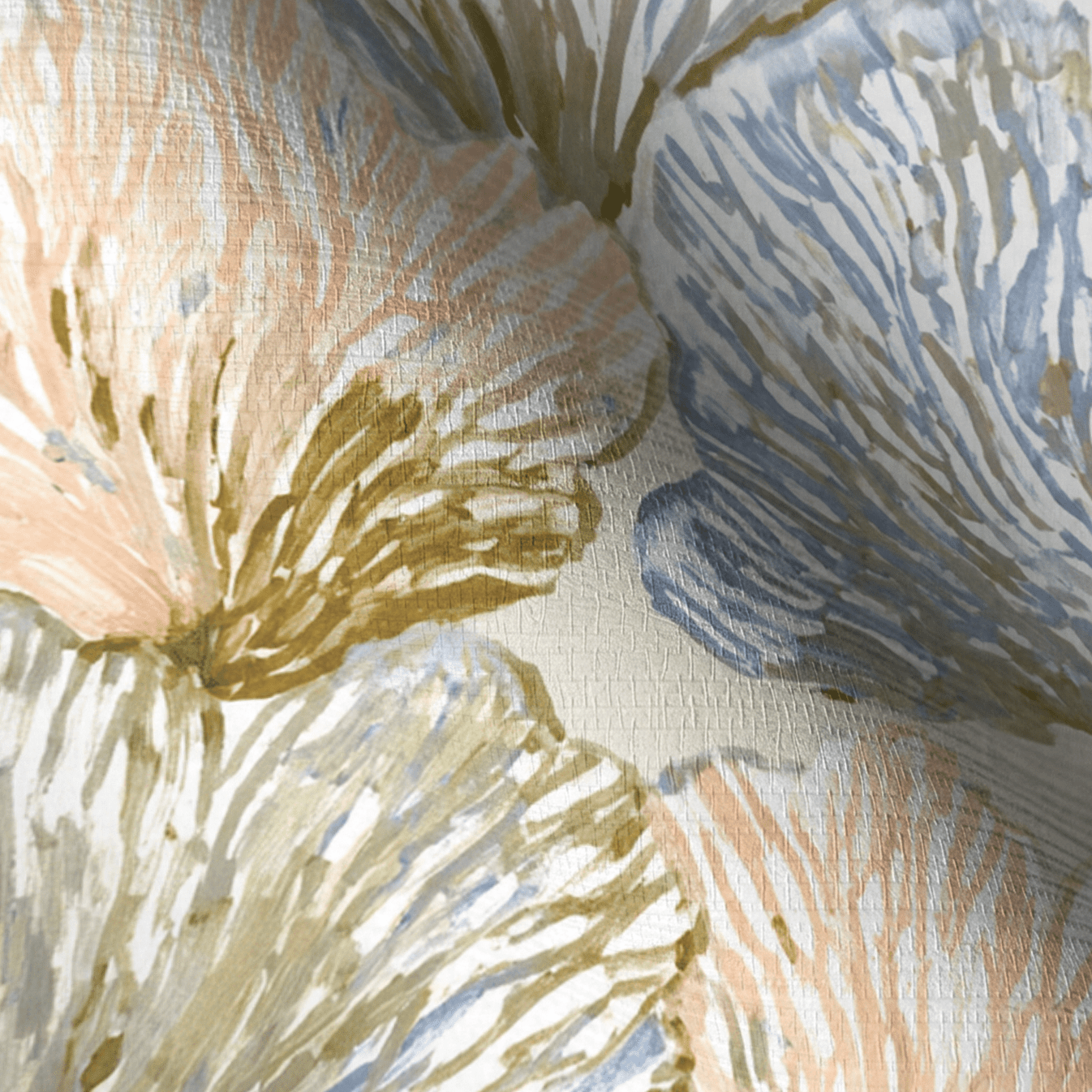 Sea Fan Faux Grasscloth Wallpaper - Lemon Park