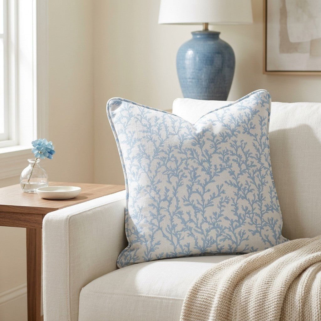 Seafoam Meadow Throw Pillow - Lemon Park