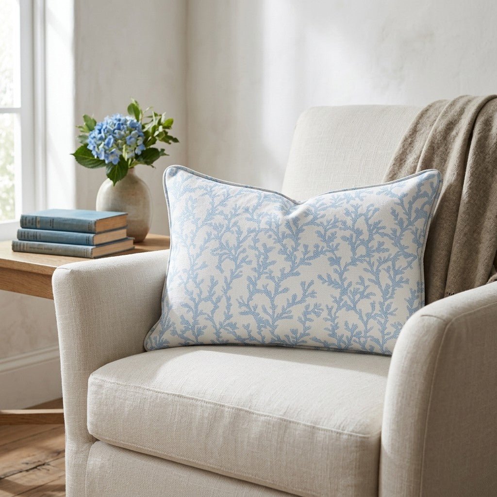 Seafoam Meadow Throw Pillow - Lemon Park