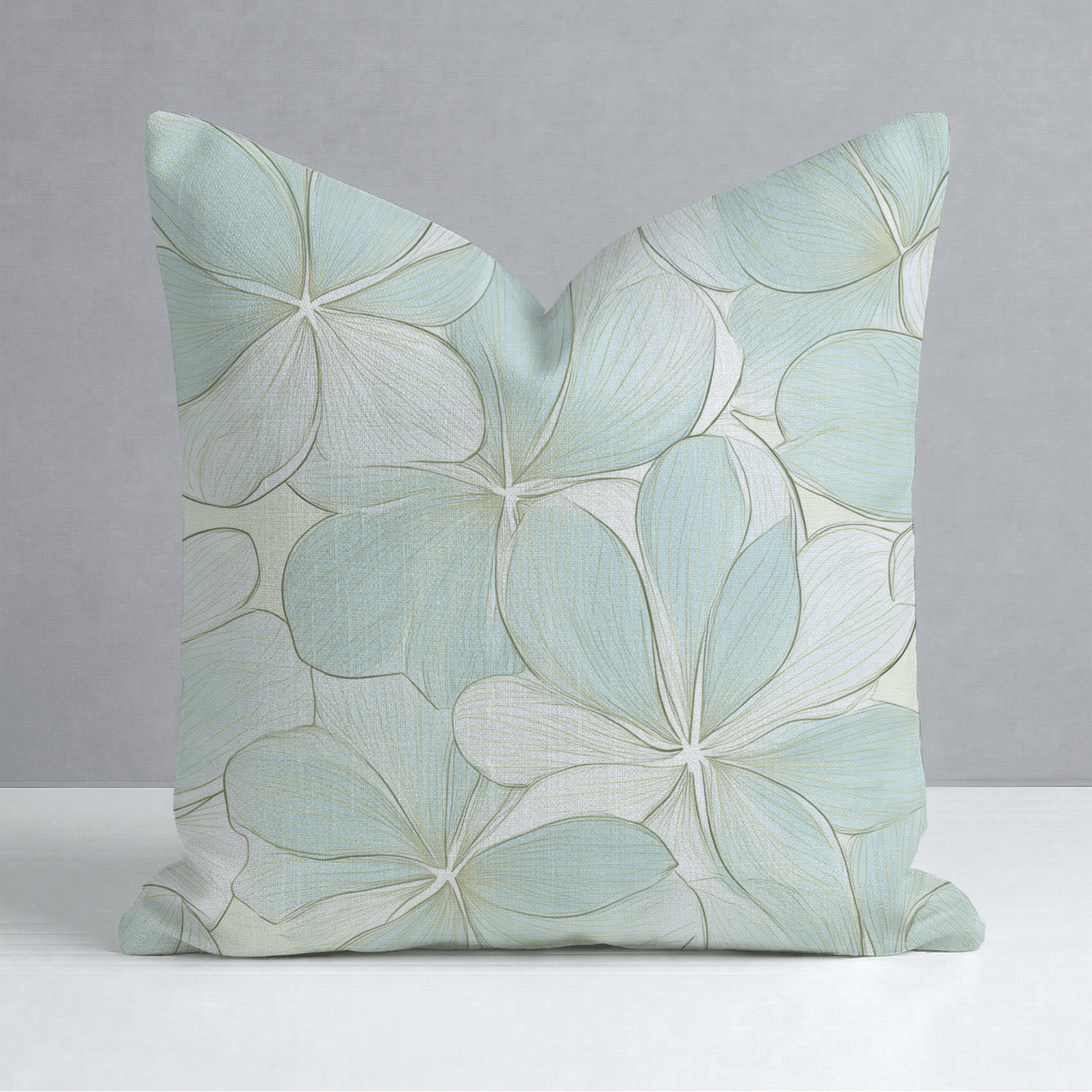 Seafoam Whispy Throw Pillow - Lemon Park