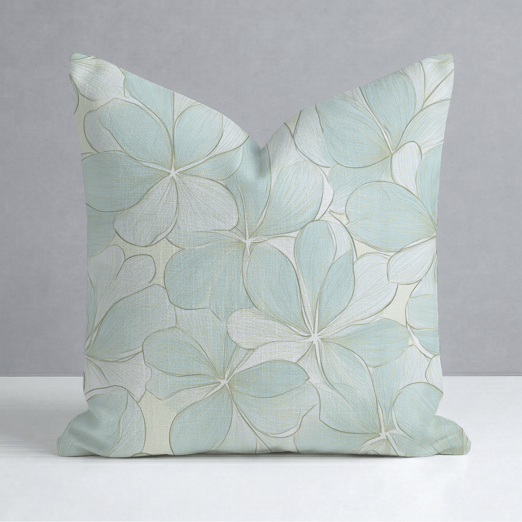 Seafoam Whispy Throw Pillow - Lemon Park