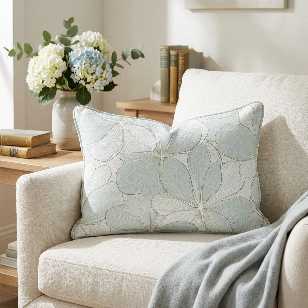Seafoam Whispy Throw Pillow - Lemon Park