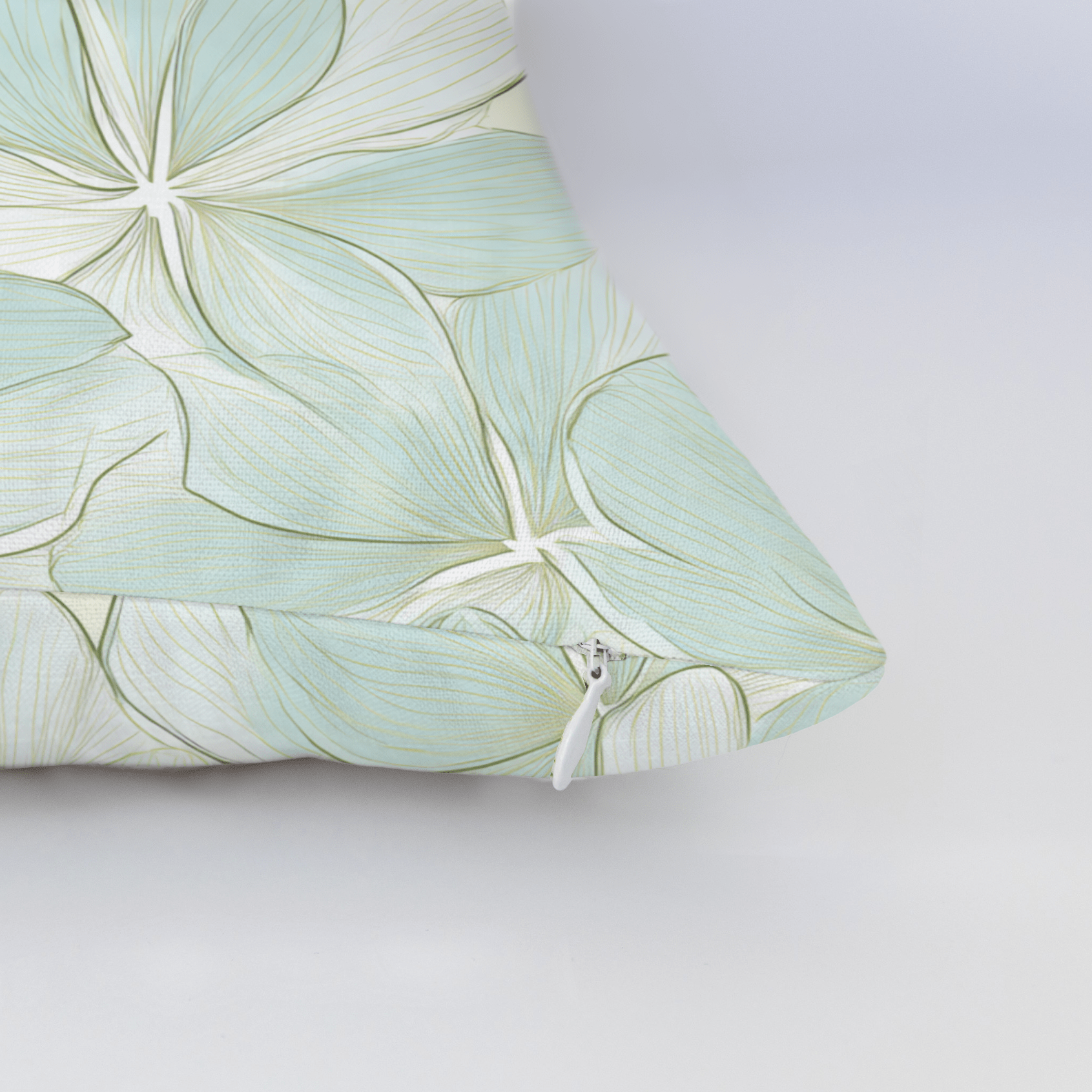 Seafoam Whispy Throw Pillow - Lemon Park