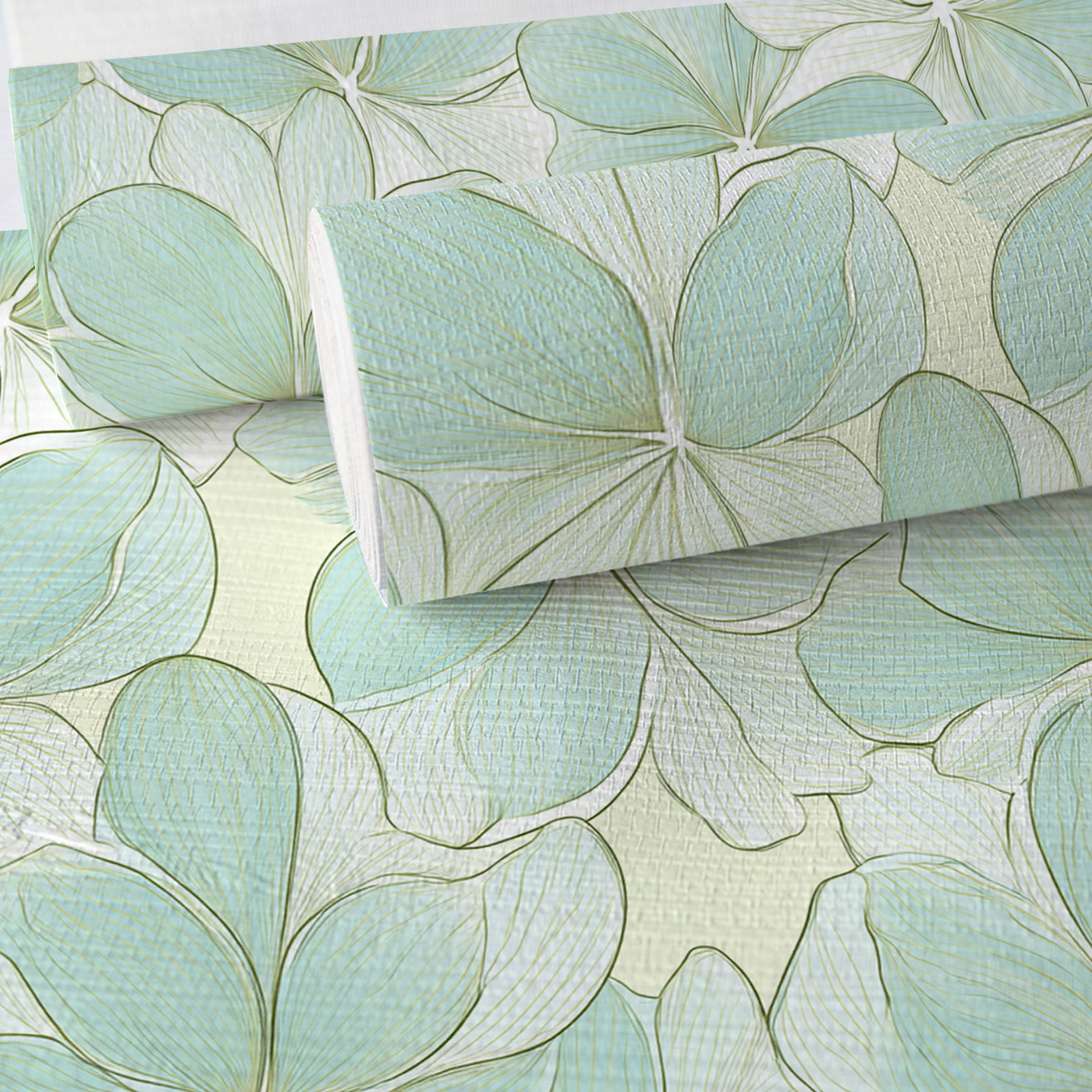 Seafoam Whispy Faux Grasscloth Wallpaper