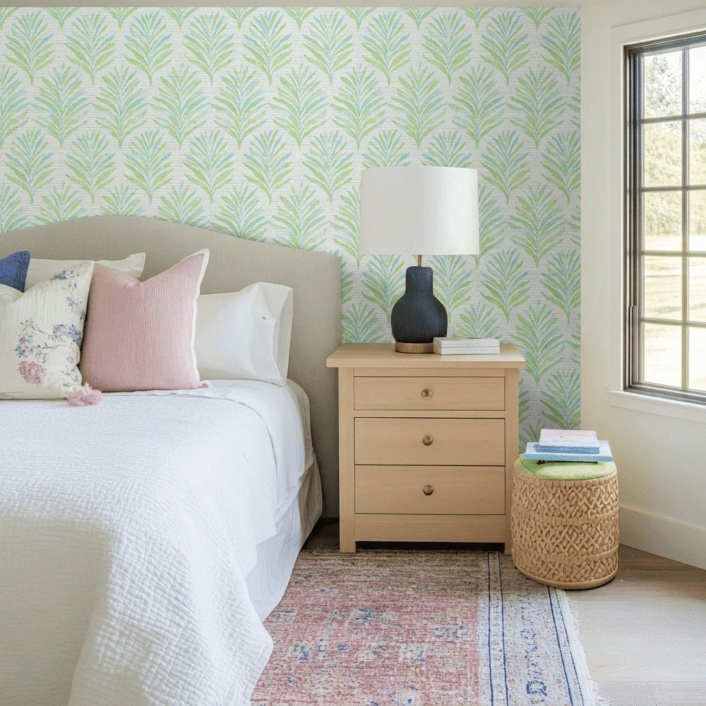 Seaside Faux Grasscloth Wallpaper - Lemon Park
