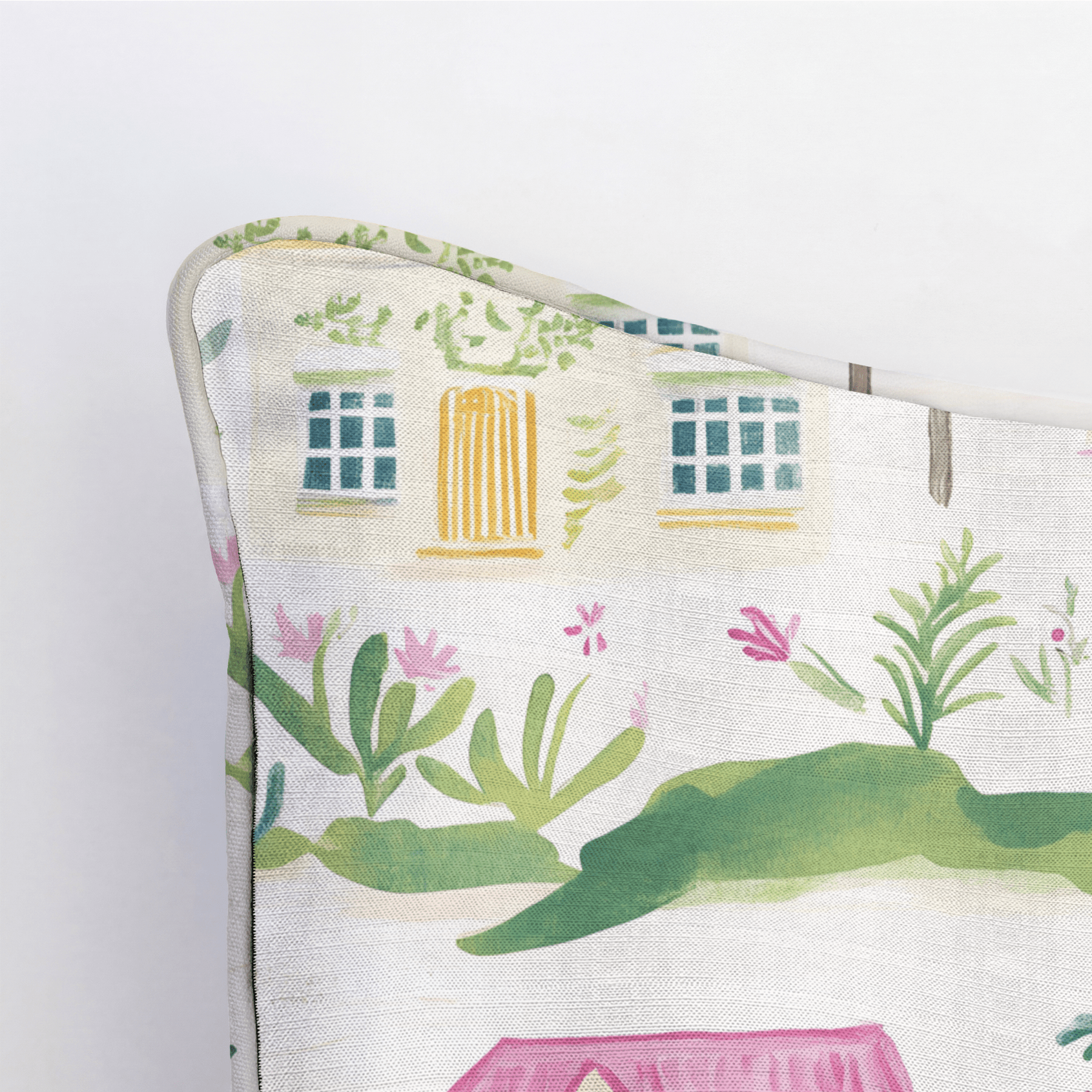 Seaside Village Throw Pillow - Lemon Park