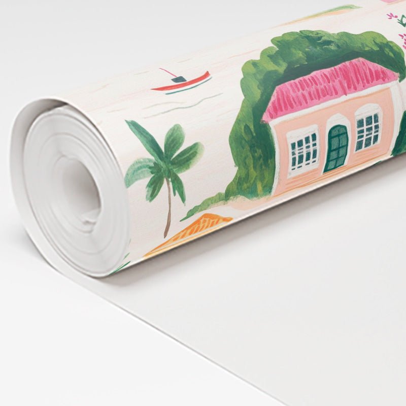 Seaside Village Wallpaper - Lemon Park