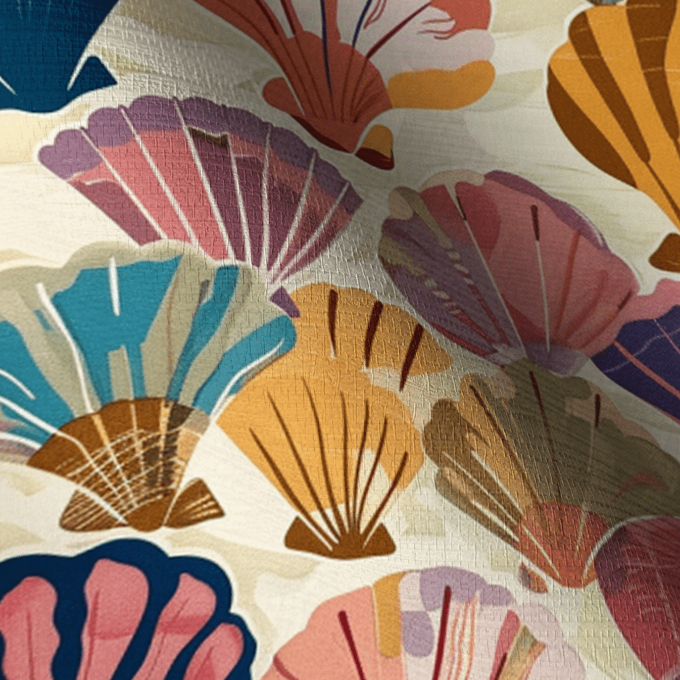 Seraphina's Seashell Sonata Faux Grasscloth Wallpaper - Lemon Park