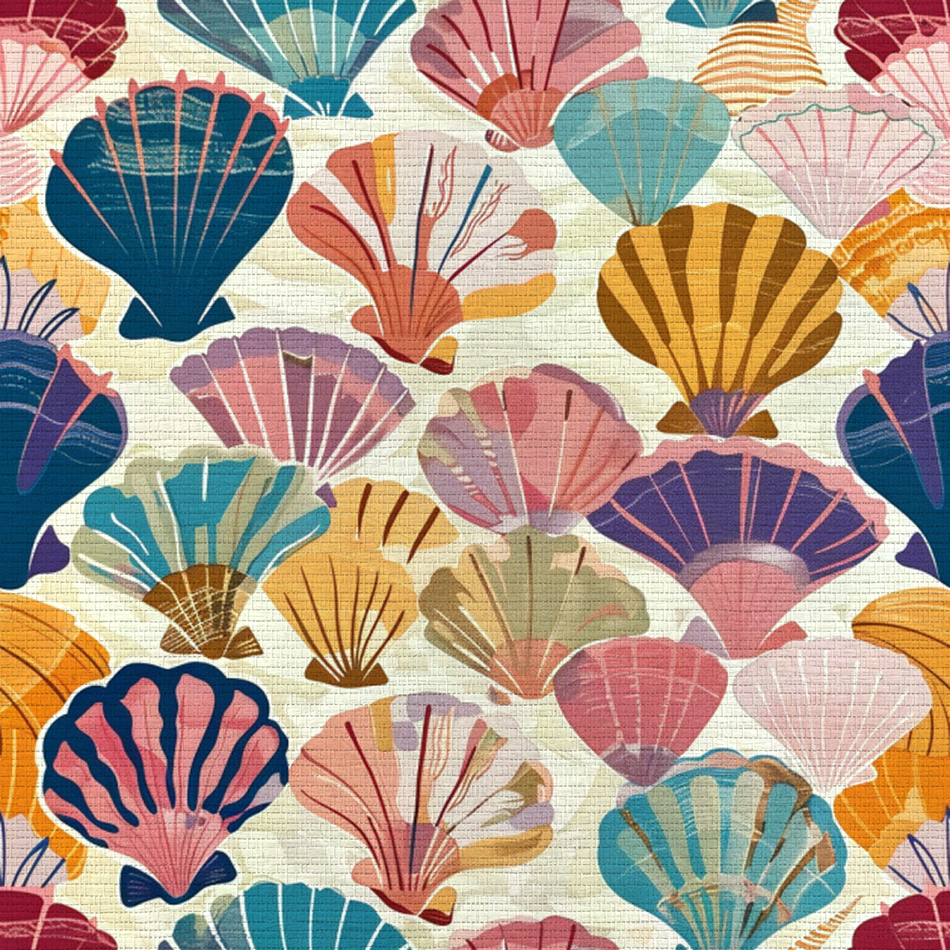 Seraphina's Seashell Sonata Faux Grasscloth Wallpaper - Lemon Park