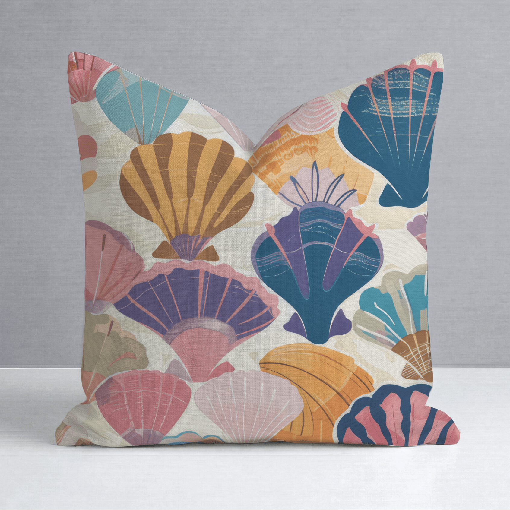 Seraphina's Seashell Sonata Throw Pillow - Lemon Park