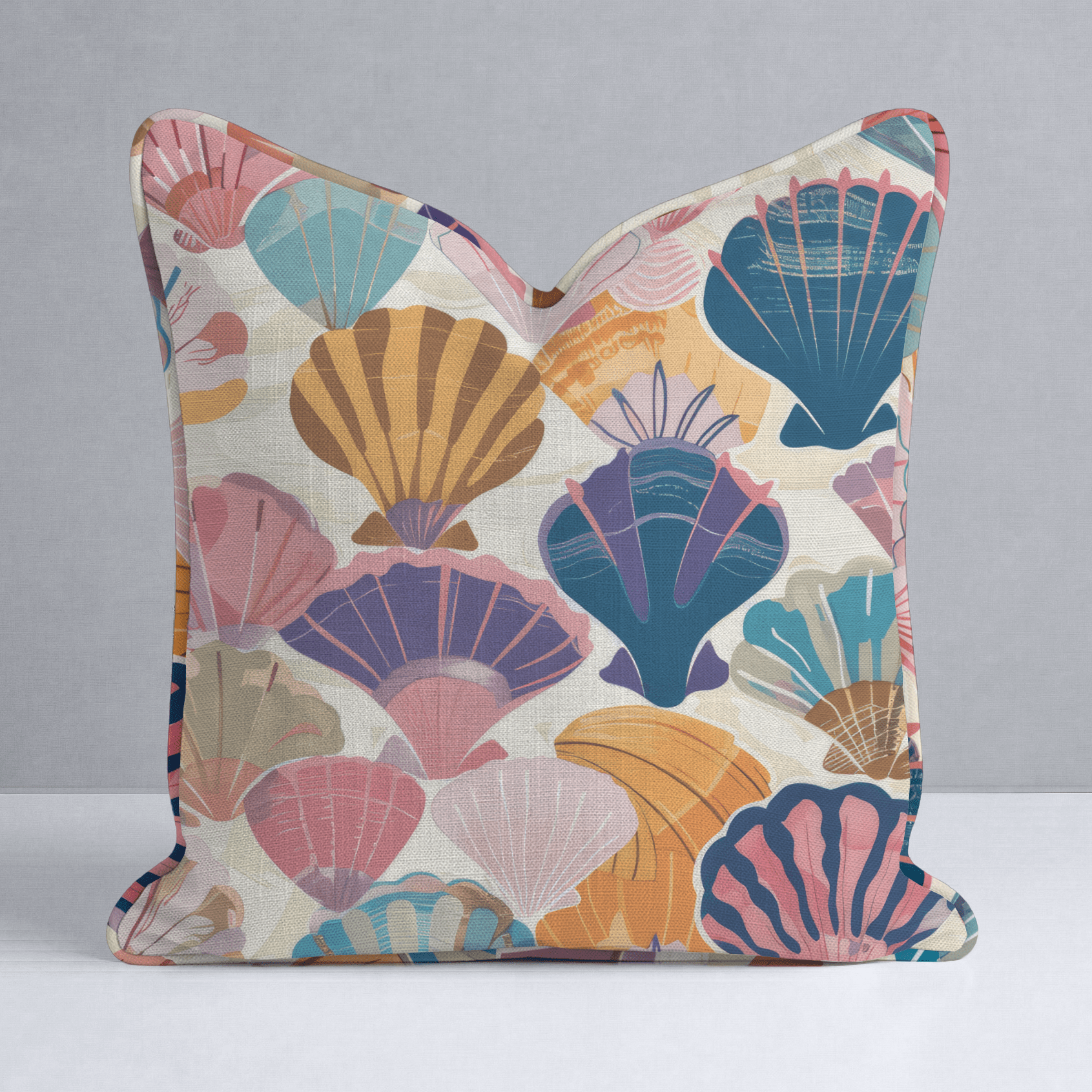 Seraphina's Seashell Sonata Throw Pillow - Lemon Park