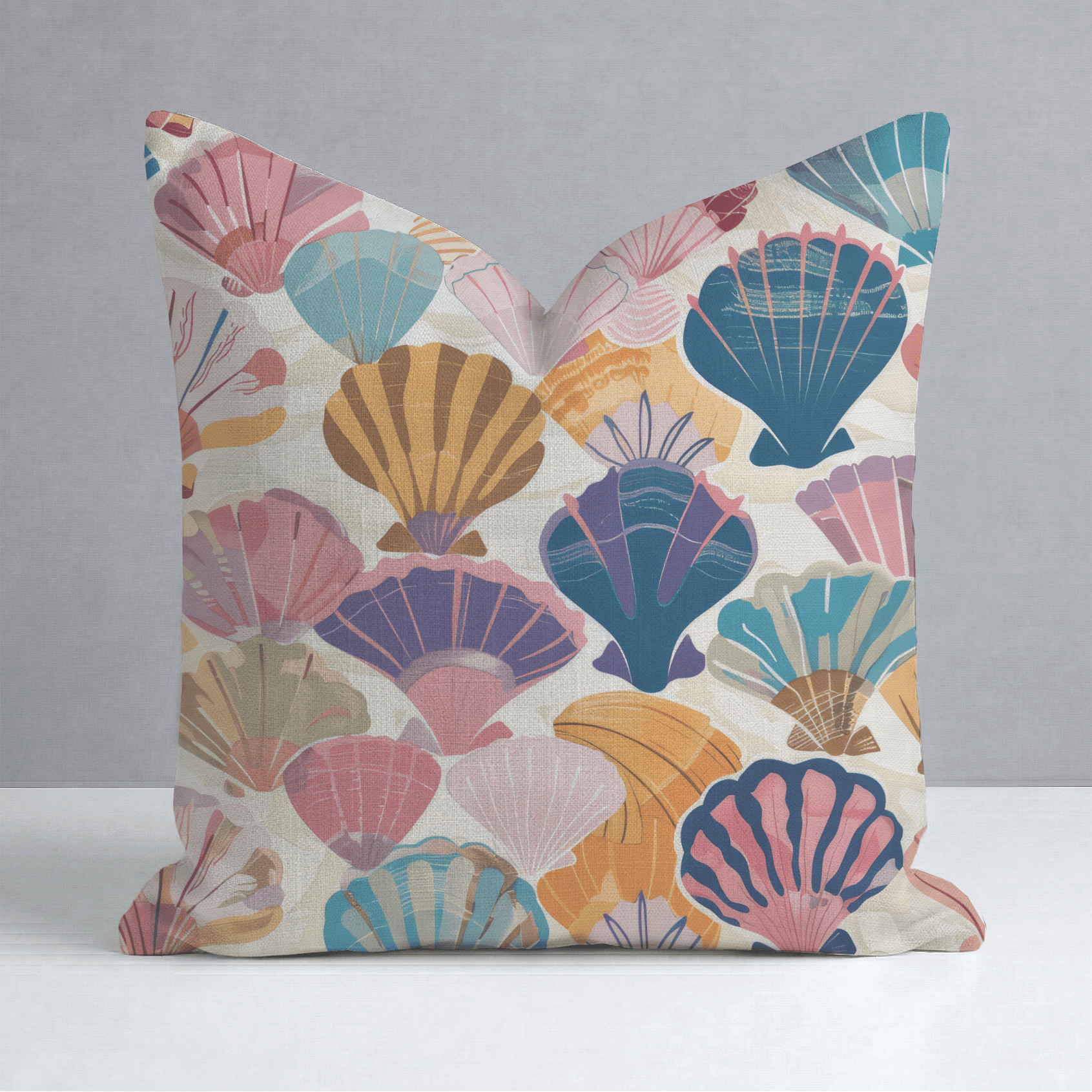 Seraphina's Seashell Sonata Throw Pillow - Lemon Park