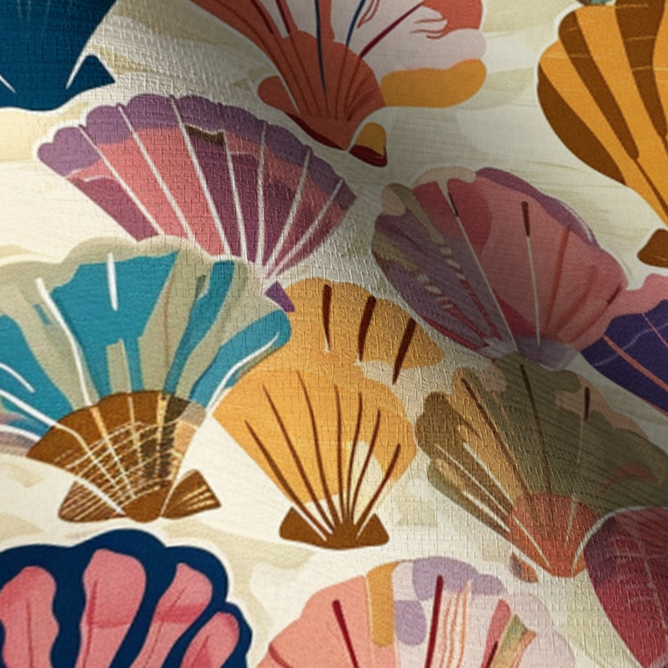 Seraphina's Seashell Sonata Faux Grasscloth Wallpaper
