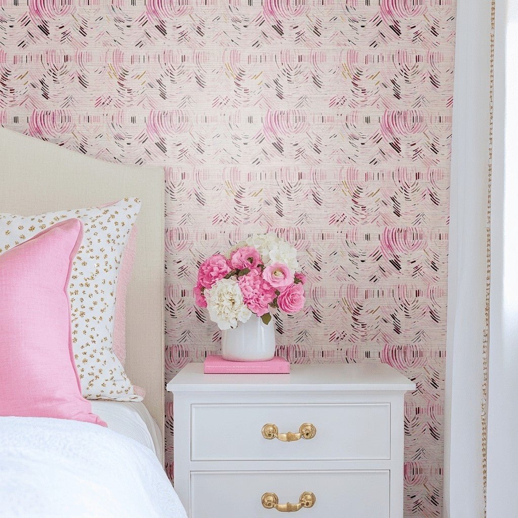 Serena Faux Grasscloth Wallpaper - Lemon Park