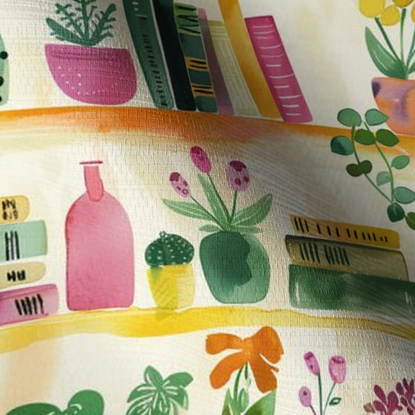 Shelfie Faux Grasscloth Wallpaper - Lemon Park