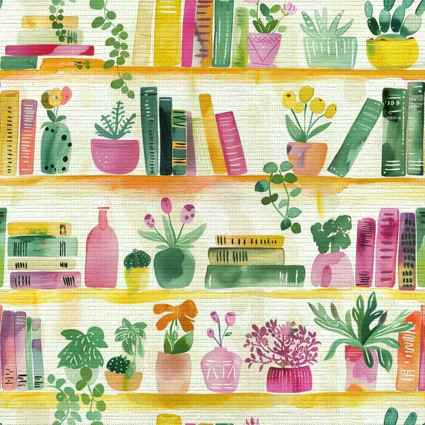 Shelfie Faux Grasscloth Wallpaper - Lemon Park